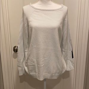 sweater with faux leather elbow patches